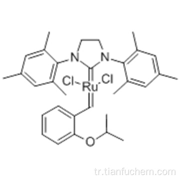 (1,3-BİS- (2,4,6-TRİMETİLENFENİL) -2-IMIDAZOLİDİNİLİD) DİCHLORO (O-ISOPROPOXYPHENYLMETHYLENE) RUTHENIUM CAS 301224-40-8